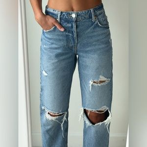 H&M Light Blue Distressed Boyfriend Jeans
